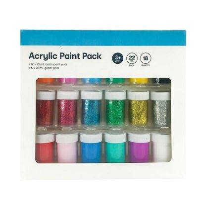 Cheap Price 18 Pack 22ml Children DIY Drawing Acrylic Paint Set