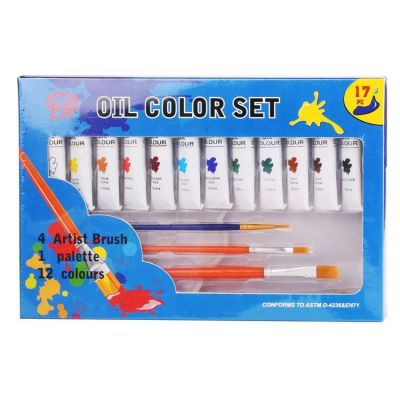 12ml oil colors paint set with artist brush for kids
