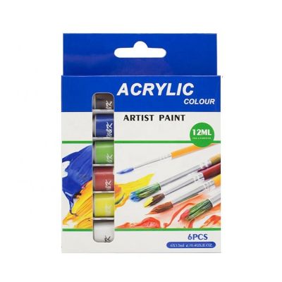12 ml 6 colors art acrylic color paint set for artist