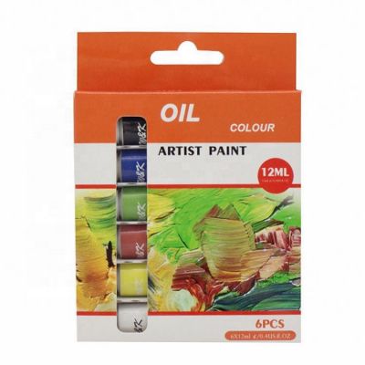 Professional supplier non-toxic 6 colors 12ml artist oil paint color set for kids