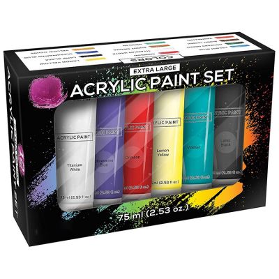 75ml Acrylic 12 - Color Paint Extra Large Tube art kids Acrylic Paint Set