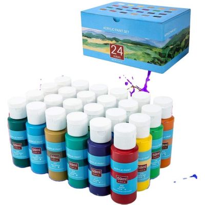 2020 hot sale Christmas Decorate, 24 Colors art kids Acrylic Paint Set