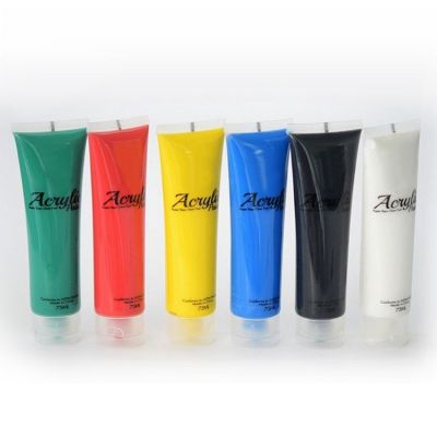 6 Colors Professional Grade Acrylic Paint Studio Set 2.5 OZ Tubes For Kids & Adults