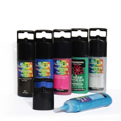 6Pcs 1.1 Oz 3D Permanent Textile Fabric Paint