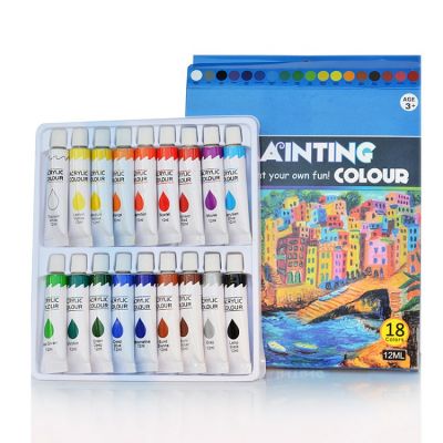Free sample factory wholesale 18 colors artist acrylic color paint set