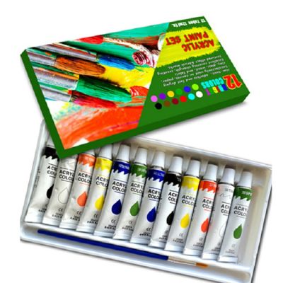 China factory low price acrylic emulsion paint Set Of 12 Tubes 12mL Each