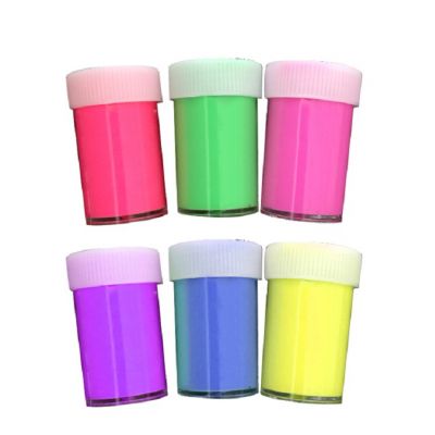 6 Non Washable Neon Colors UV Black Light Fabric Paint