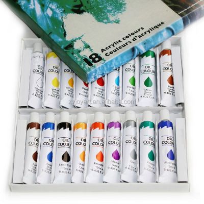 Wholesale Customized Non Toxic 12Ml Oil Paint Colours 18 Color Set