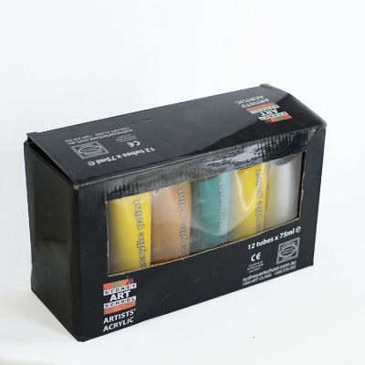 12x75ml tubes LARGE acrylic paint set for beginners artists students