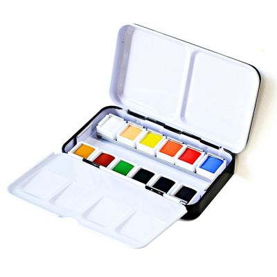Amazon hot sale 12 transparency Watercolor Paint in Half Pans (in Tin Box)