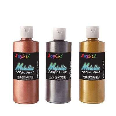 2 Oz. Heavy-Body Metallic Golden Silver Copper Acrylic Paint