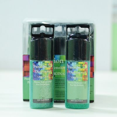 6 Pack 3D Dimensional Glitter Fabric Paint