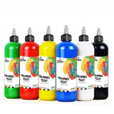 6 color assorted 8 fl oz washable tempera paint for kids sponge painting &finger painting