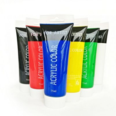 Professional Grade 75 ml Acrylic Paint Set with Brush for Artists