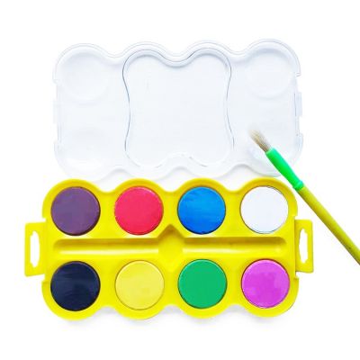 8 Assorted Opaque Colors Washable Giant Tempera Paint Cakes Dia4.0cm