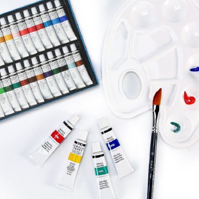 24 colors 12ml art acrylic paint and acuarela watercolor paint set