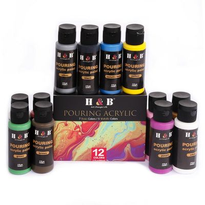 Professional china supplier Painting 12 pcs acrylic pouring paints