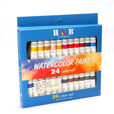 24pcs 12ml professional art painting watercolor paint set