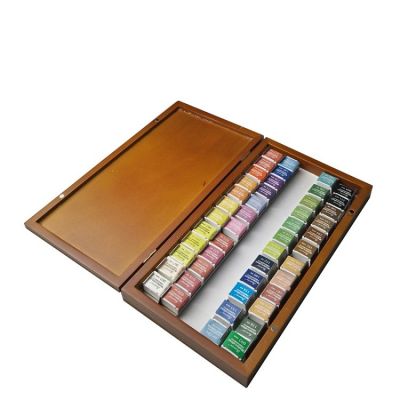 artist painting pigment solid watercolor paint wooden box set
