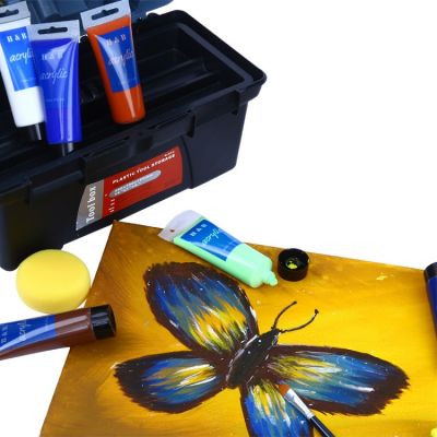 Professional Art Supplies 12 color Acrylic Paint Colors,75ml Permanent Waterproof Artist Acrylic Paint Brush Set