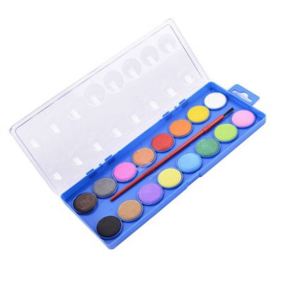 Children Kids Painting Set Non-Toxic Drawing Paint 16 Colors Solid Cake Powder Watercolor Paint Set For Kids Drawing