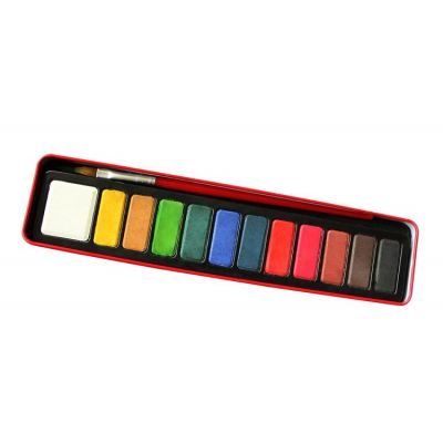 Superior Quality Painting 12 Colors Fabric Colour Solid Water Color Cake Paint Powder Watercolor Paint Set With Brush