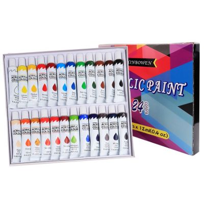 12ml New High Quality Aluminium Tube 24 Color Acrylic Paint For Artist Painting
