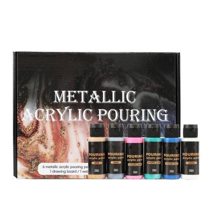 wholesale 13pcs 60ml popular supplies metallic pouring paint