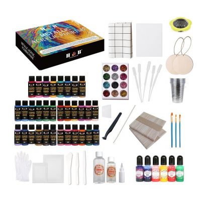 kid diy 134pcs acrylic poring paint set