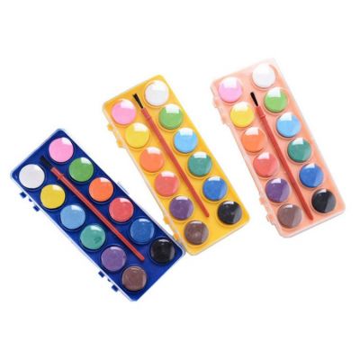 Eco Children Watercolor Paints Creative 12 Colors Nontoxic Solid Cake Watercolor Paint Set
