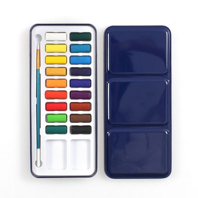 12/18/24/36 Colors Solid Water Color Paint Set Metal Iron Box Watercolor Painting Pigment Pocket Set For Drawing Art