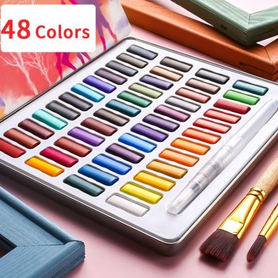 Best Selling Products 48/72 Colors set Sketcher' Pocket Solid Box Paint Artist Watercolour Paint with brush