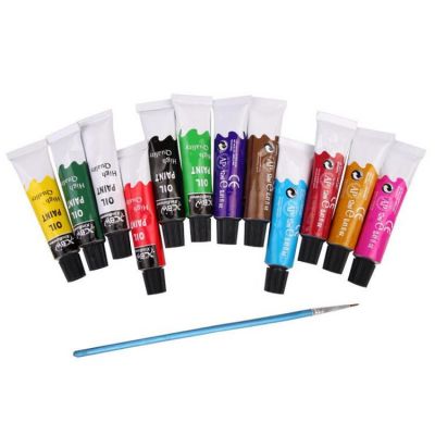 High Quality Art Supplies Professional Non-Toxic 12 Colors 12ML Aluminum Tube Oil Paint Set