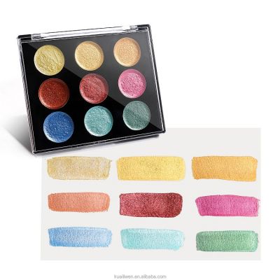 Metallic Cake Solid Watercolor DIY Drawing Paint Set 6/8/9/15/24 Colors Travel Pigment Kit in plastic case