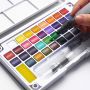 Art 12 Assorted Watercolor paint Travel Pocket Set Watercolor Paint Cake With Free Refillable Water Brush And Sponge