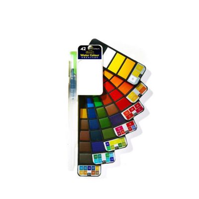 18 Color Fan Solid Watercolor Pigment Set 42 Transparent Watercolor Paint