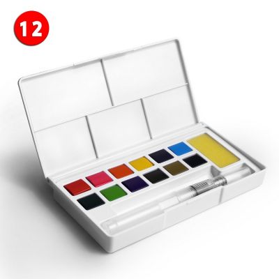 12/18/24/36/48/72/90 travel painting drawing pigment neon watercolor solid cube paints set with brush pen