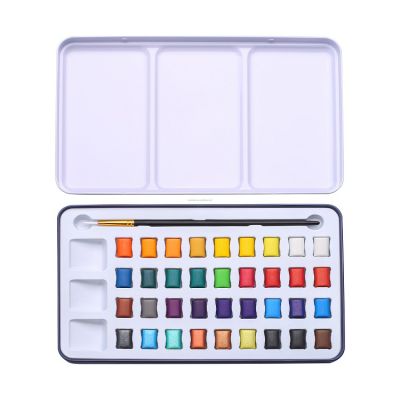 Amazon Hot Selling Glitter&Neon Colors Artist Watercolor Paints Solid Set for Beginners Artists Students Kids