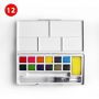Art 12 Assorted Watercolor paint Travel Pocket Set Watercolor Paint Cake With Free Refillable Water Brush And Sponge
