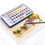 Superior 18/25/33/42 Solid Watercolor Paint Set With Water Brush Pen Travel Water Color Pigment With Tin Box And Paper Box