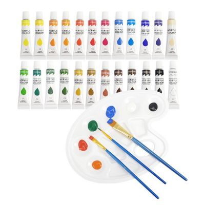 School Professional Artist Paint Canvas Waterproof Non-toxic Water-based Permanent 12 Colors Acrylic Paint