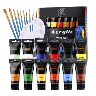 walmart acrylic paint 35ml tube acrylic paint set with brushes,palette and 12 colors acrylic paint