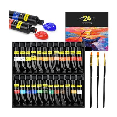 professional acrylic paint vibrant colors 24 12ml acrylic paint set for Kids/ Adults