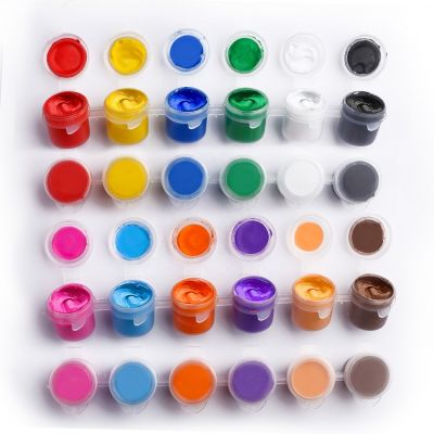 6/12/18/24/36/48 colors storage box jars acrylic paint pigment cup pot set for kids craft diy painting kit