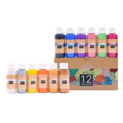 student acrylic paint professional waterproof acrylic paint 59ml 12 color acrylic set