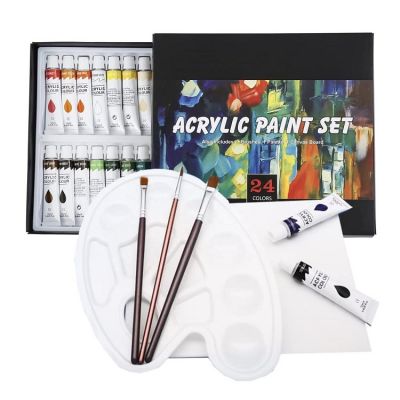 24 paint color set non-toxic paint set acrylic in tube 12 ml acrylic paint set