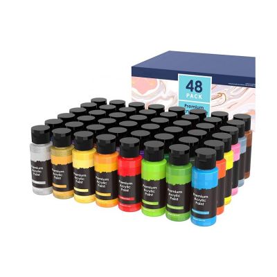 60ml acrylic paint set vibrant 48 colors acrylic paint set for kids artists canvas crafts wood painting