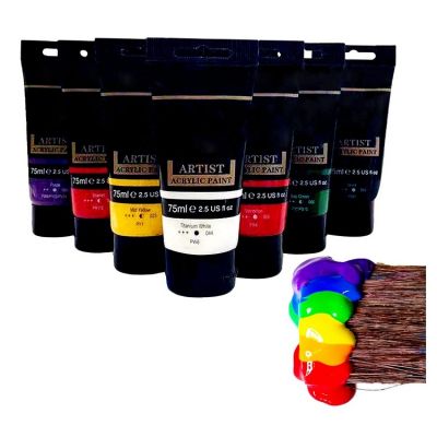 75ml acrylic paint 12 paints acrylic colors Non Fading,acrylic for paint for Artists,Hobby Painters & Kids
