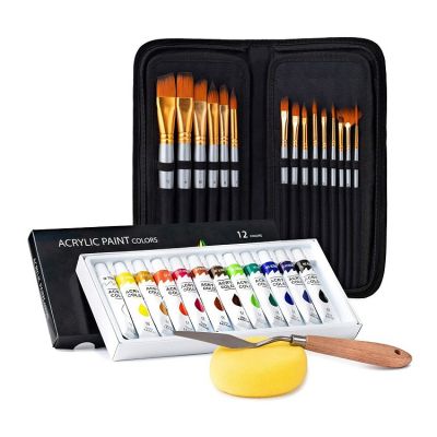 12 brush paint set acrylic art supplies paint acrylic 12colors 12ml studio acrylic paint for art