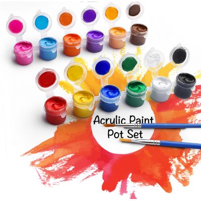 DIY Set of 12/18/24/36/48 Color 3mL Jars Professional Artists Canvas Rock Painting Drawing Kit Acrylic Paint Pot with Brush